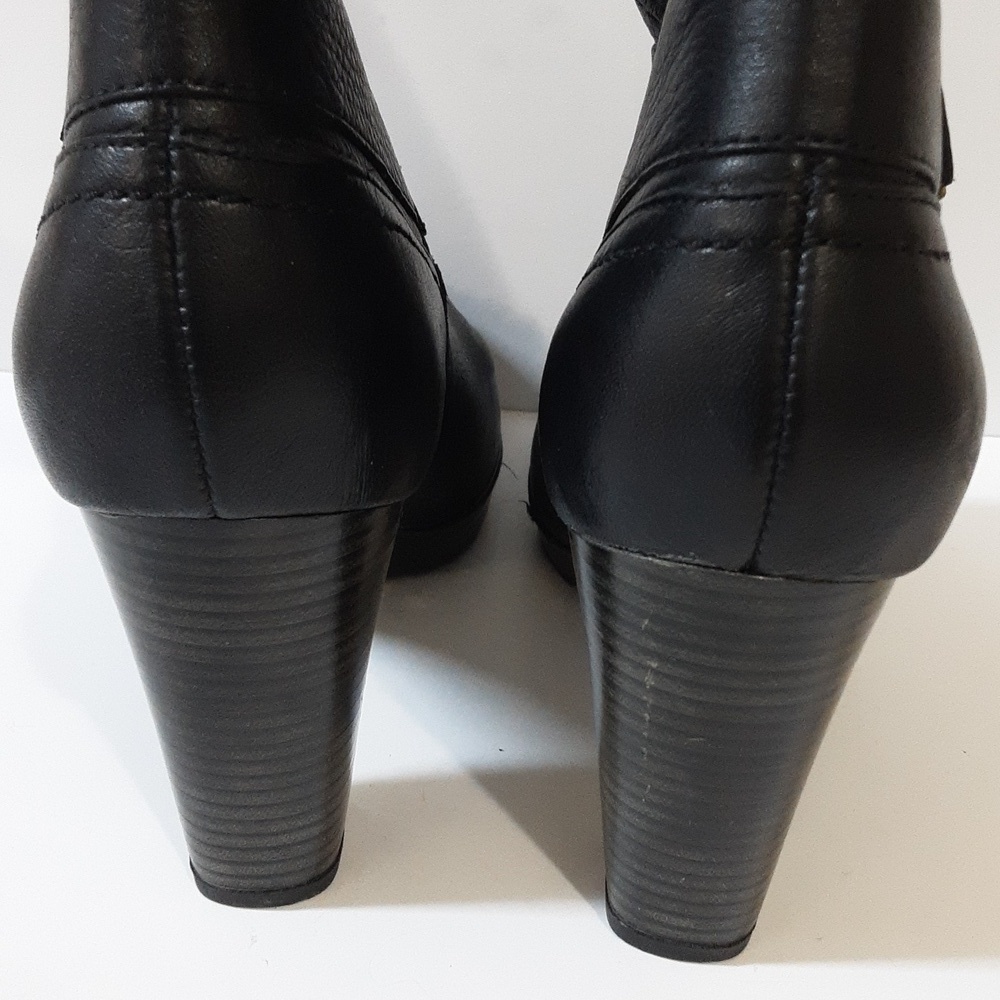 Clarks indigo ankle booties women 9M healed black leather festival rodeo casual - Picture 5 of 14